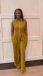 After hours olive jumpsuit